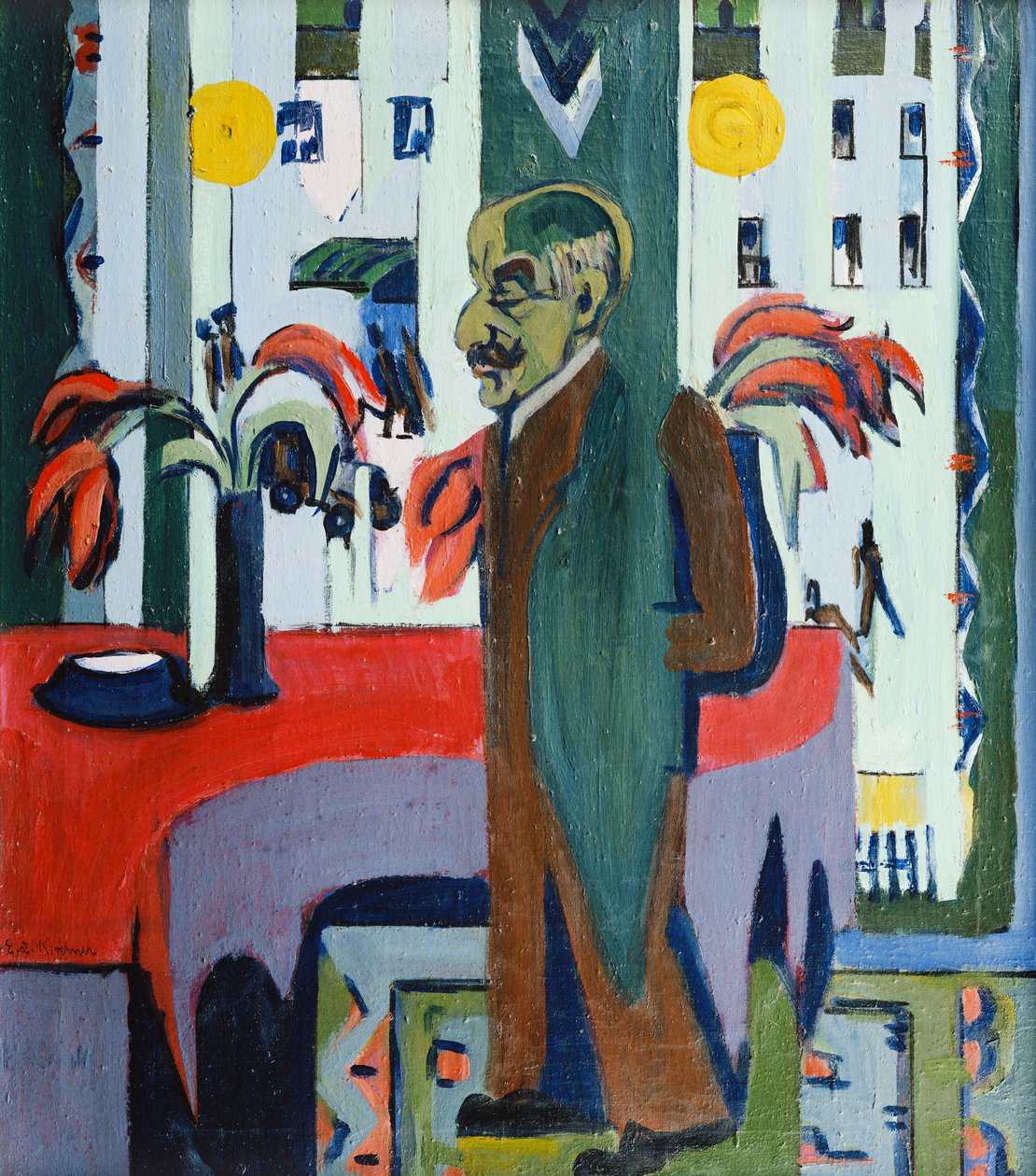Max Liebermann i sin studio; Max Liebermann i sin ateljé, 1926 av Ernst Ludwig Kirchner