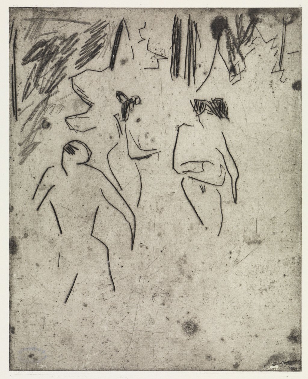 Badande i snårskogen vid Moritzburg/Den sjuka dodo av Ernst Ludwig Kirchner