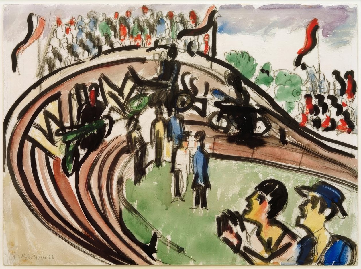motorcykelracing av Ernst Ludwig Kirchner