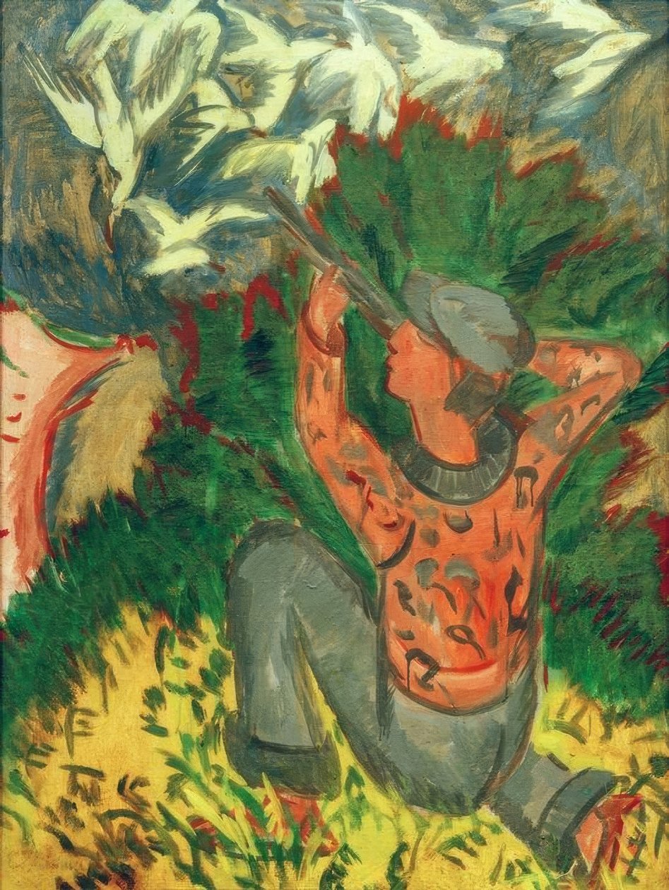 Måsjägare i skogen av Ernst Ludwig Kirchner