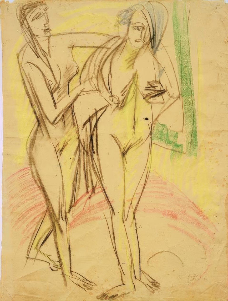 Efter badet av Ernst Ludwig Kirchner