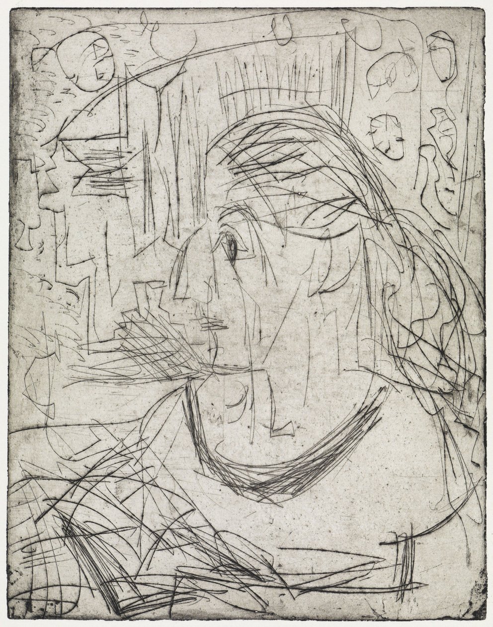 Naken flicka vid kaminen/Sjuk kvinna av Ernst Ludwig Kirchner
