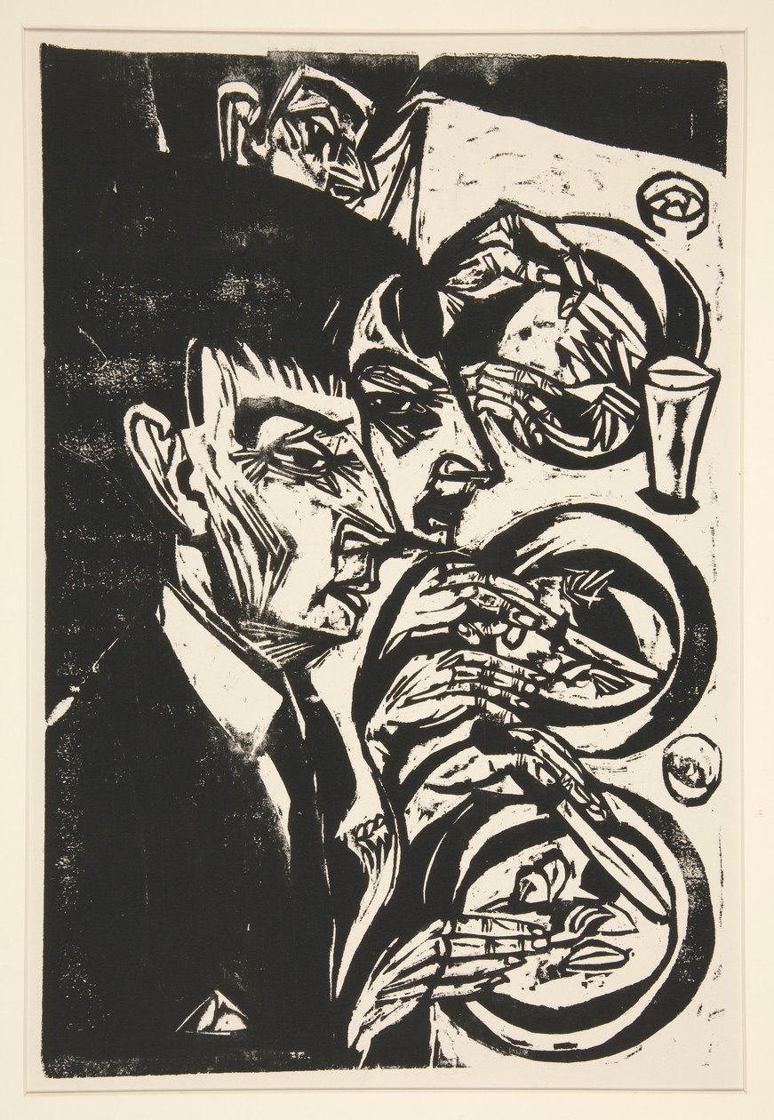 Nervoese beim Diner (Nervösa människor vid middagen) av Ernst Ludwig Kirchner