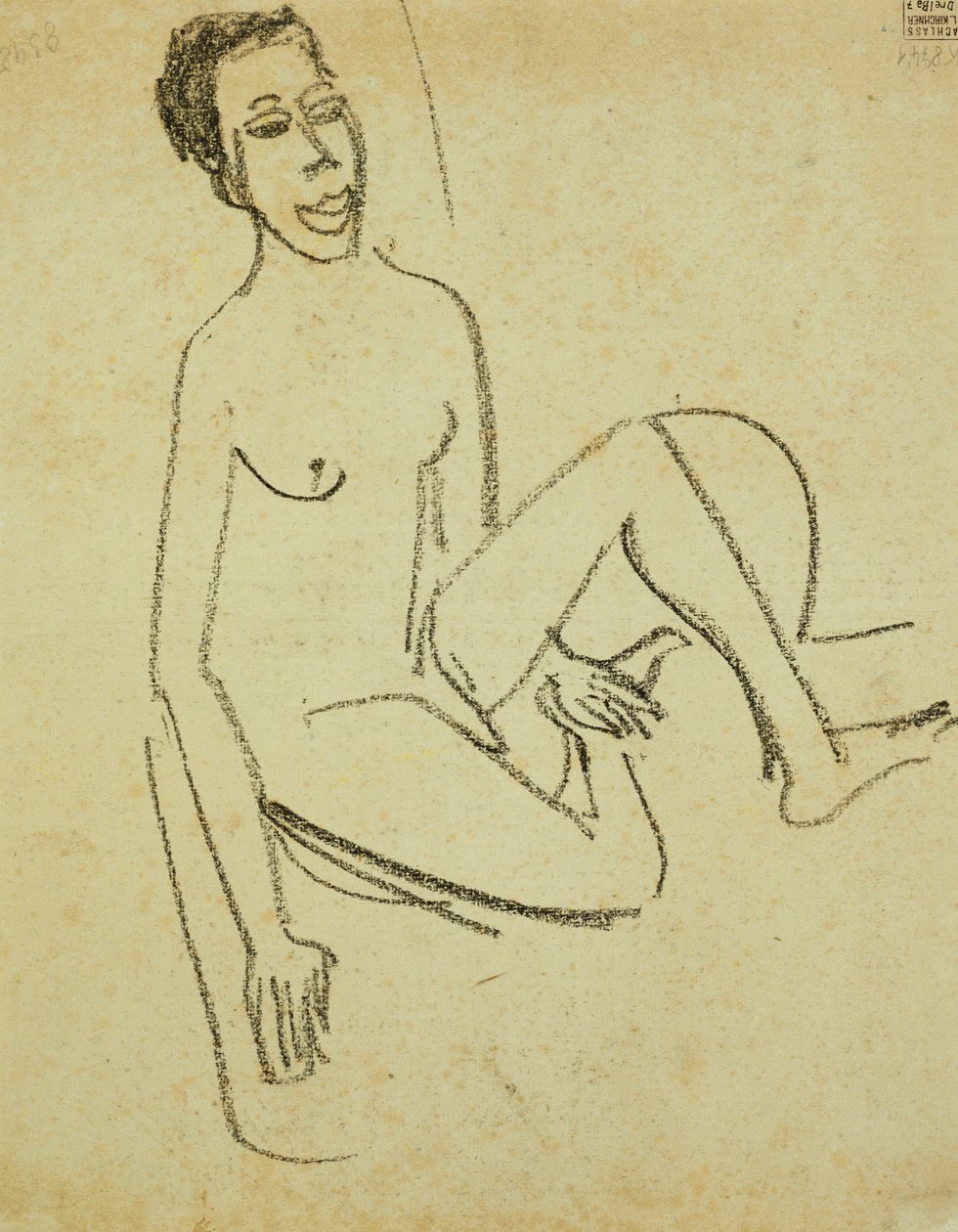 naken pojke; pojke naken av Ernst Ludwig Kirchner