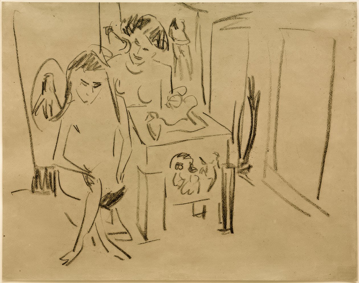 Untitled (Dodo och Fränzi i studion) av Ernst Ludwig Kirchner