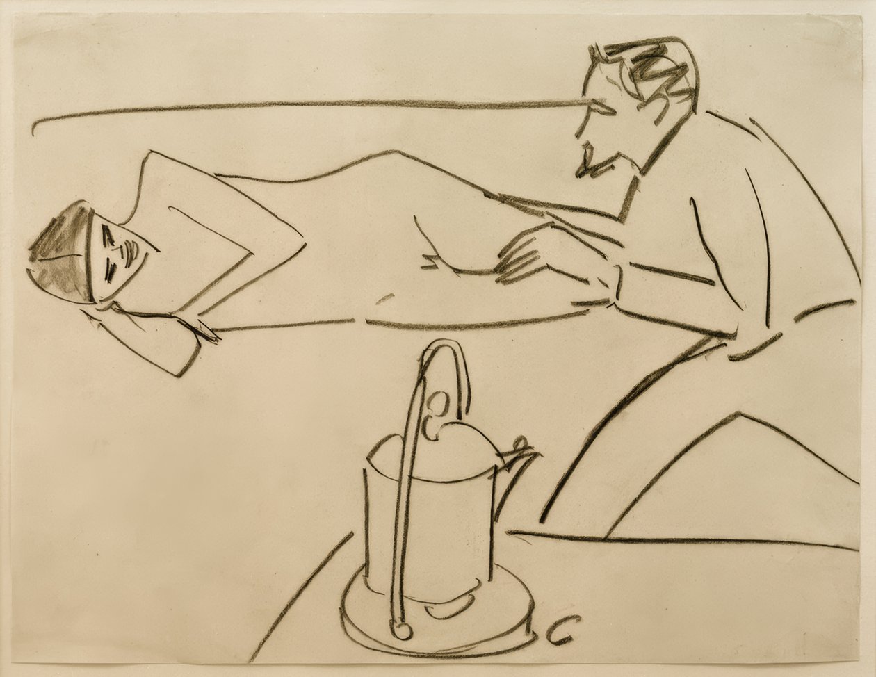 Untitled (Liegende Fränzi i samtal med Erich Heckel) av Ernst Ludwig Kirchner