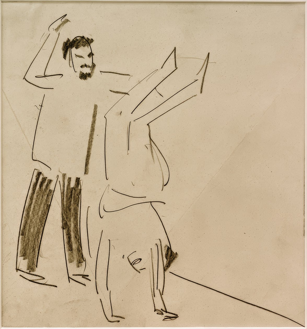 Utan titel (Man med flicka i handstående ställning) av Ernst Ludwig Kirchner