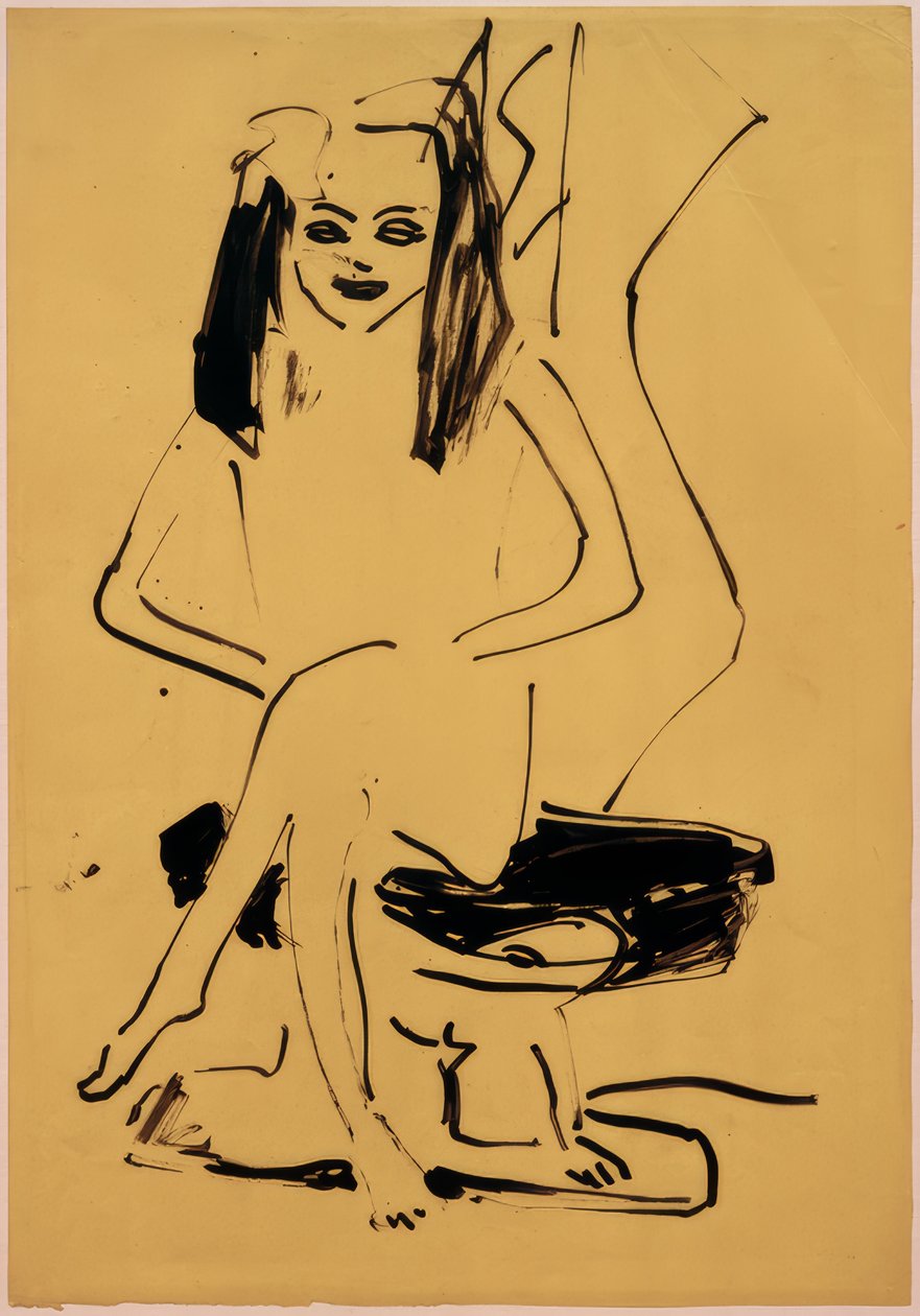 Utan titel (sittande Marcella) av Ernst Ludwig Kirchner