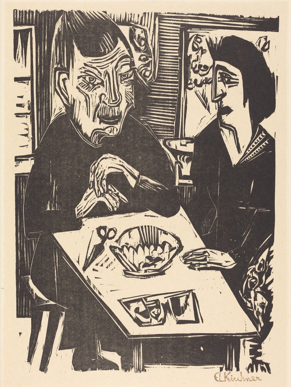 Gammal och yngre kvinna av Ernst Ludwig Kirchner