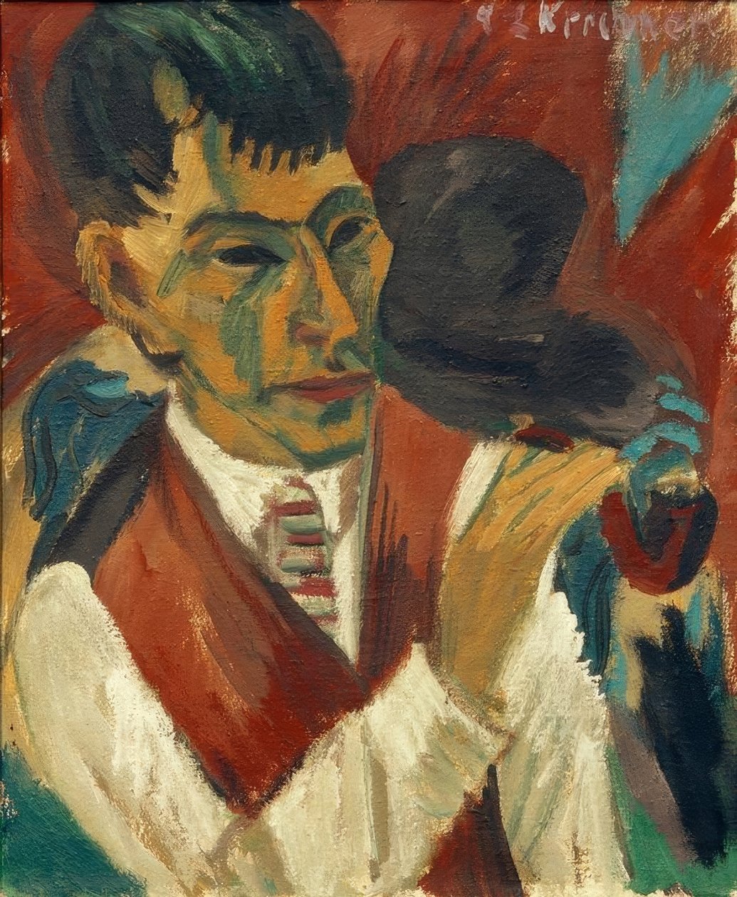 Otto Mueller med pipa av Ernst Ludwig Kirchner