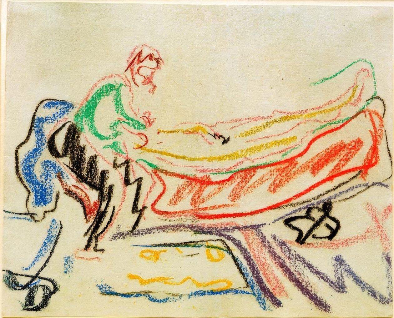 Par på kanapé (Erich Heckel och modell) av Ernst Ludwig Kirchner