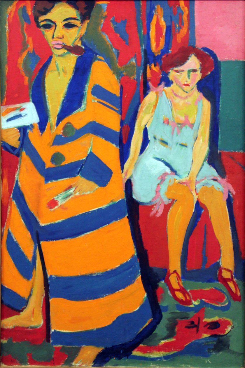 Målare och modell av Ernst Ludwig Kirchner