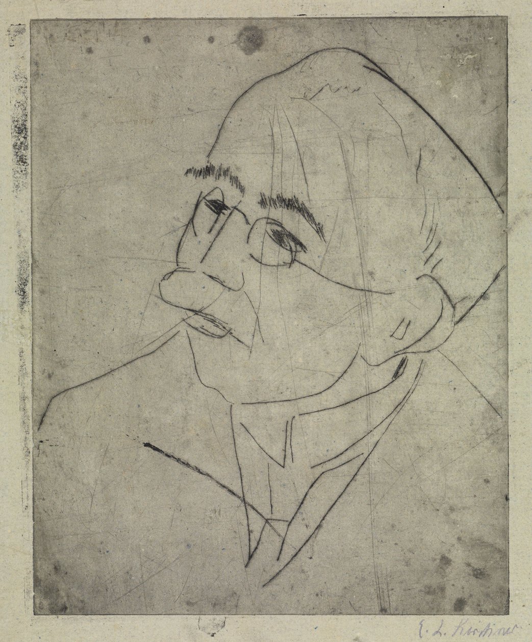 Porträtt av Gustav Schiefler I av Ernst Ludwig Kirchner