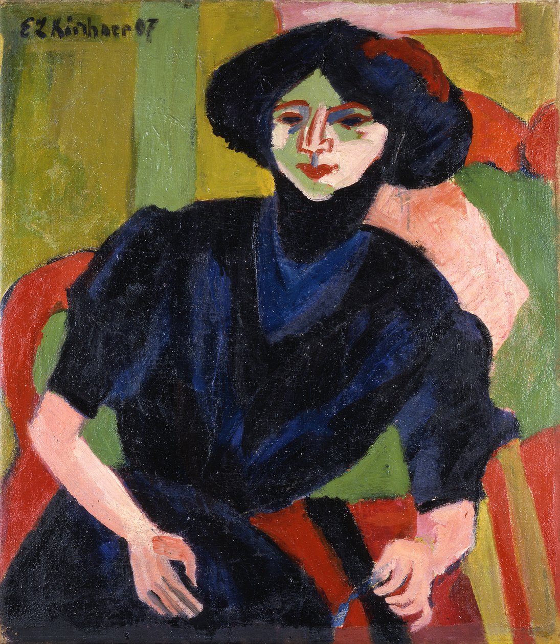 Porträtt av en kvinna av Ernst Ludwig Kirchner