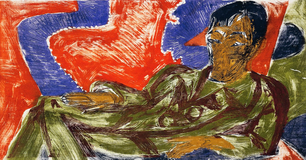 Porträtt av målaren Otto Mueller av Ernst Ludwig Kirchner