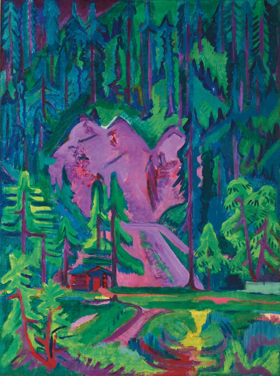Stenbrott vid Wildboden; Stenbrott vid Wildboden, c.1923 av Ernst Ludwig Kirchner