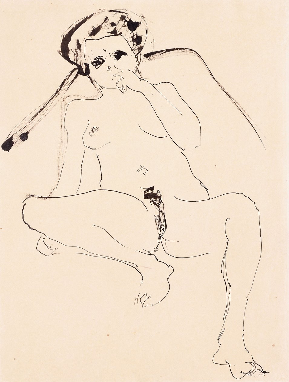 Liggande naken; Liggande naken, 1919 av Ernst Ludwig Kirchner