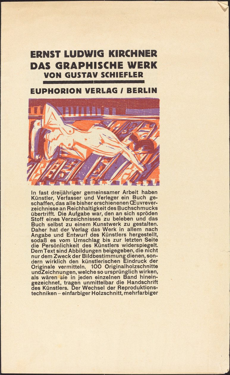 Liggande naken med katt av Ernst Ludwig Kirchner