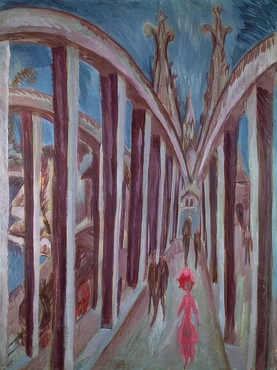 Rhenbron nära Köln. 1914 av Ernst Ludwig Kirchner