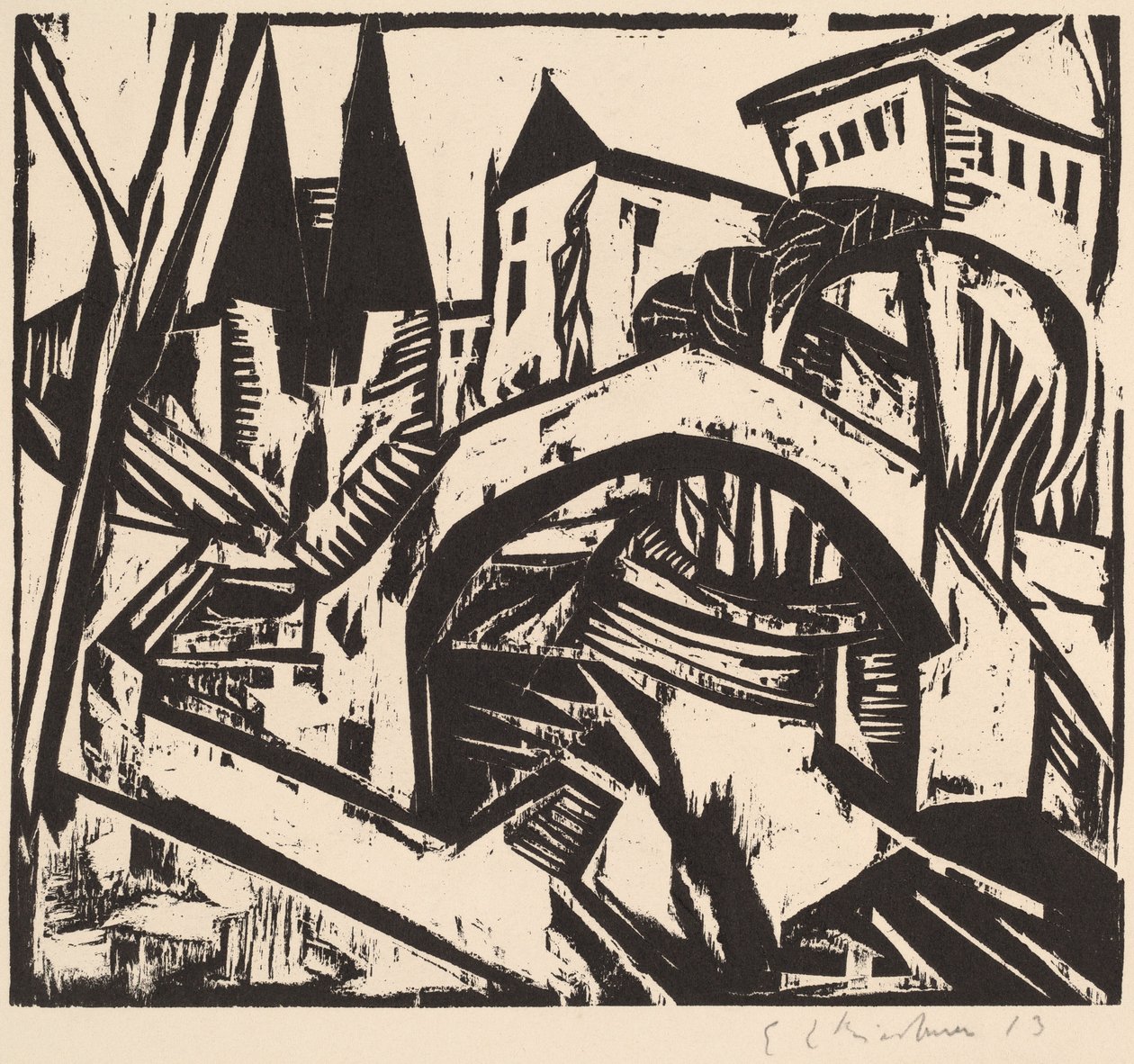 Flodstrand vid Elisabeth (Berlin) av Ernst Ludwig Kirchner