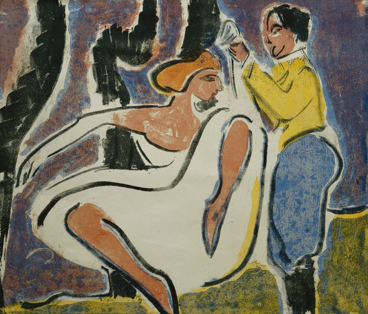 Rysk pardans; Ryskt danspar, 1909 av Ernst Ludwig Kirchner