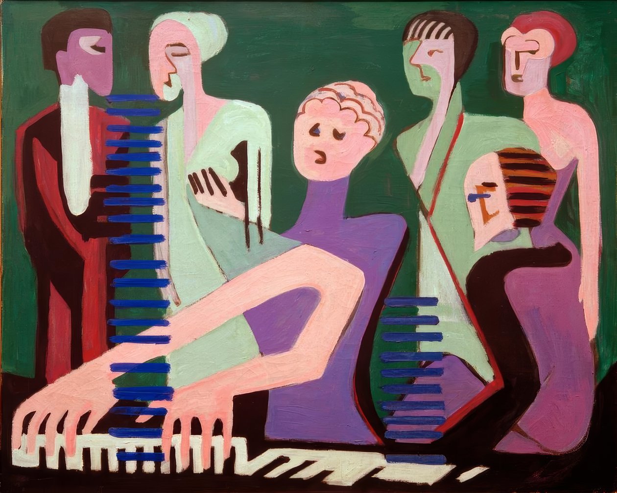 Sångare vid pianot av Ernst Ludwig Kirchner