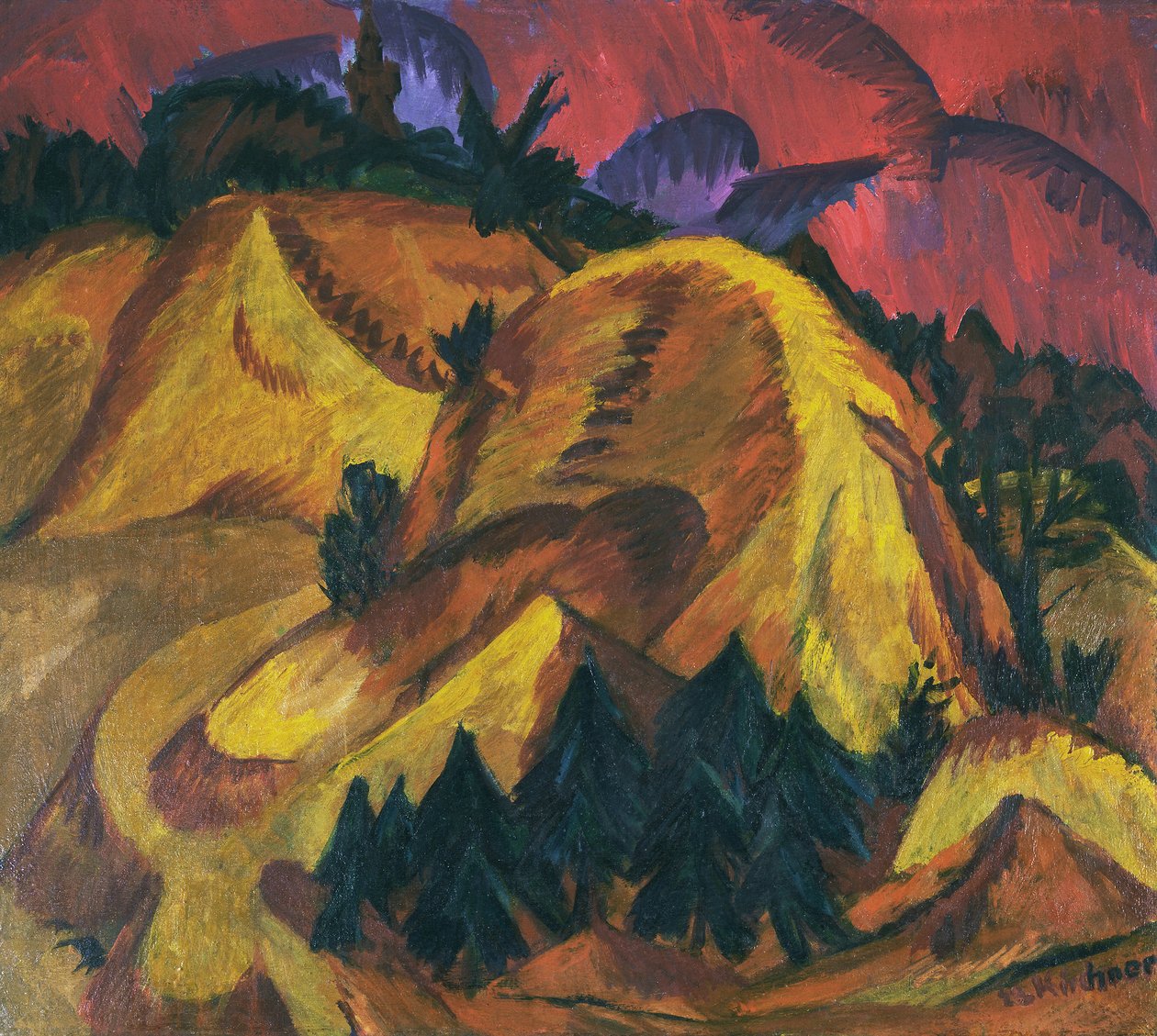 Sand Hills i Engadin av Ernst Ludwig Kirchner