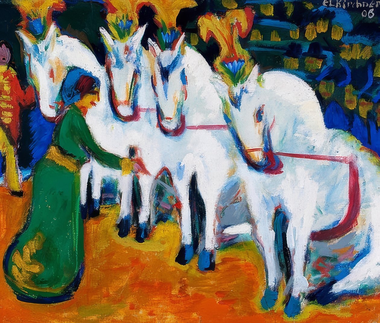 Schimmeldressurakt. 1908-09 av Ernst Ludwig Kirchner