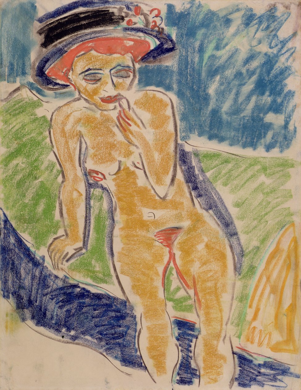 Sittande kvinnlig naken av Ernst Ludwig Kirchner