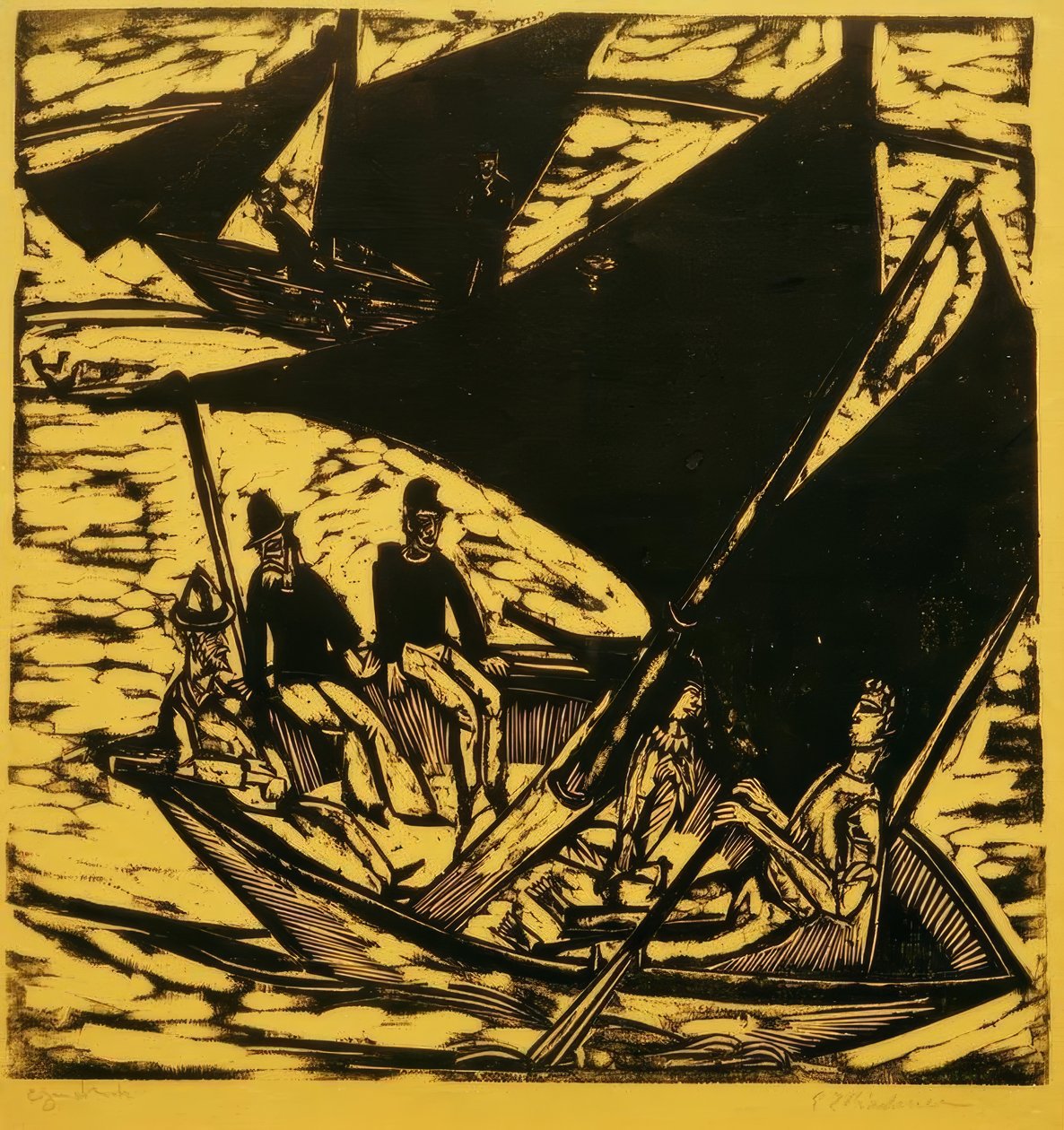 Segelbåtar nära Fehmarn av Ernst Ludwig Kirchner