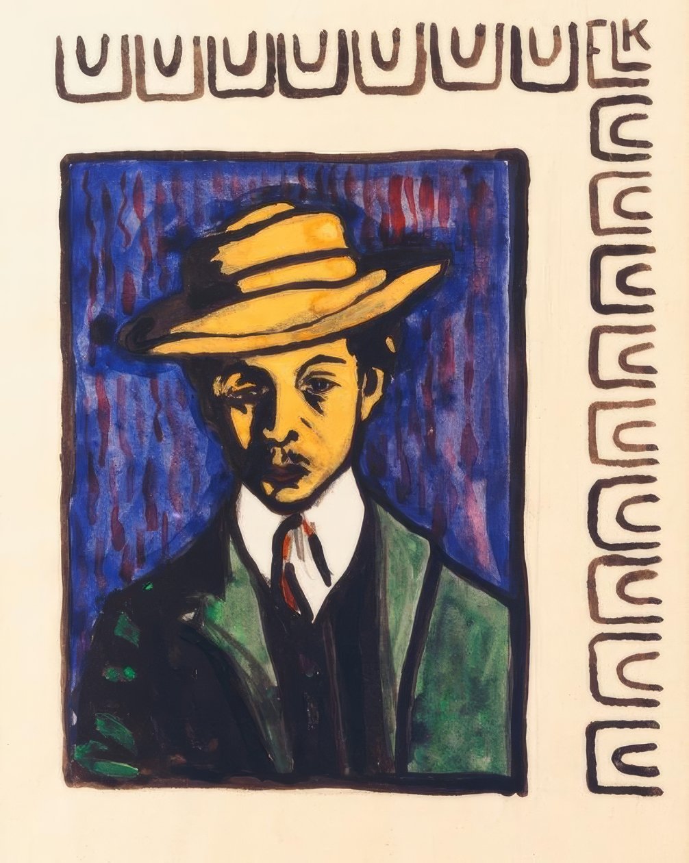 Självporträtt med hatt av Ernst Ludwig Kirchner