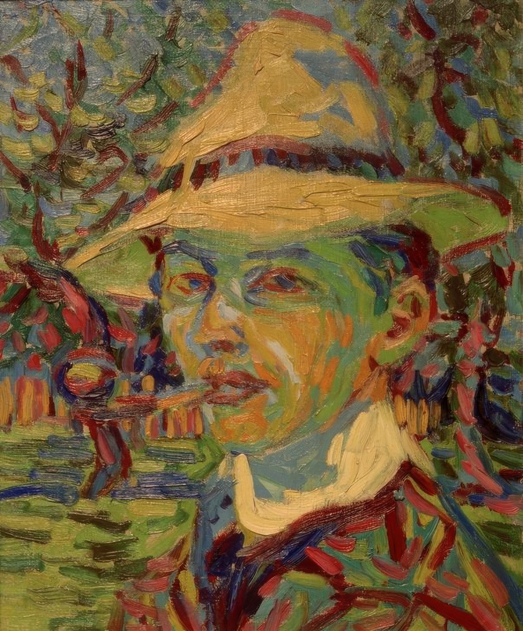 Självporträtt med pipa av Ernst Ludwig Kirchner