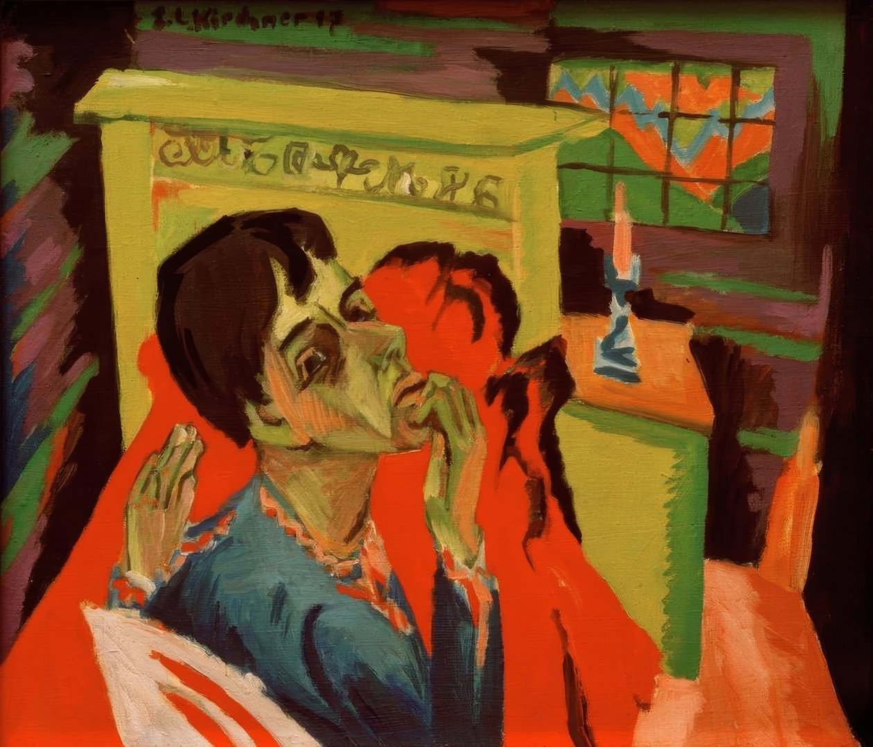 Självporträtt som sjuk av Ernst Ludwig Kirchner