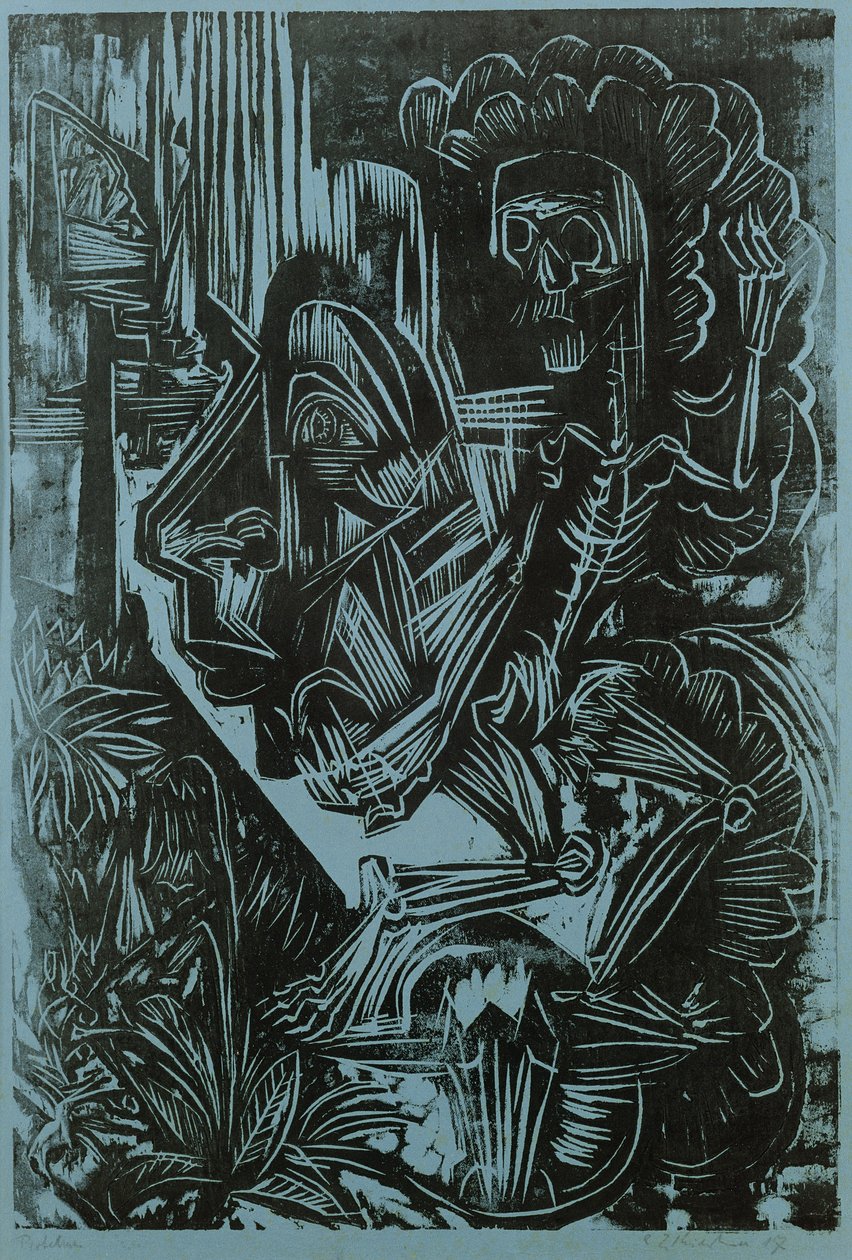 Självporträtt med dödsdans, 1917 av Ernst Ludwig Kirchner
