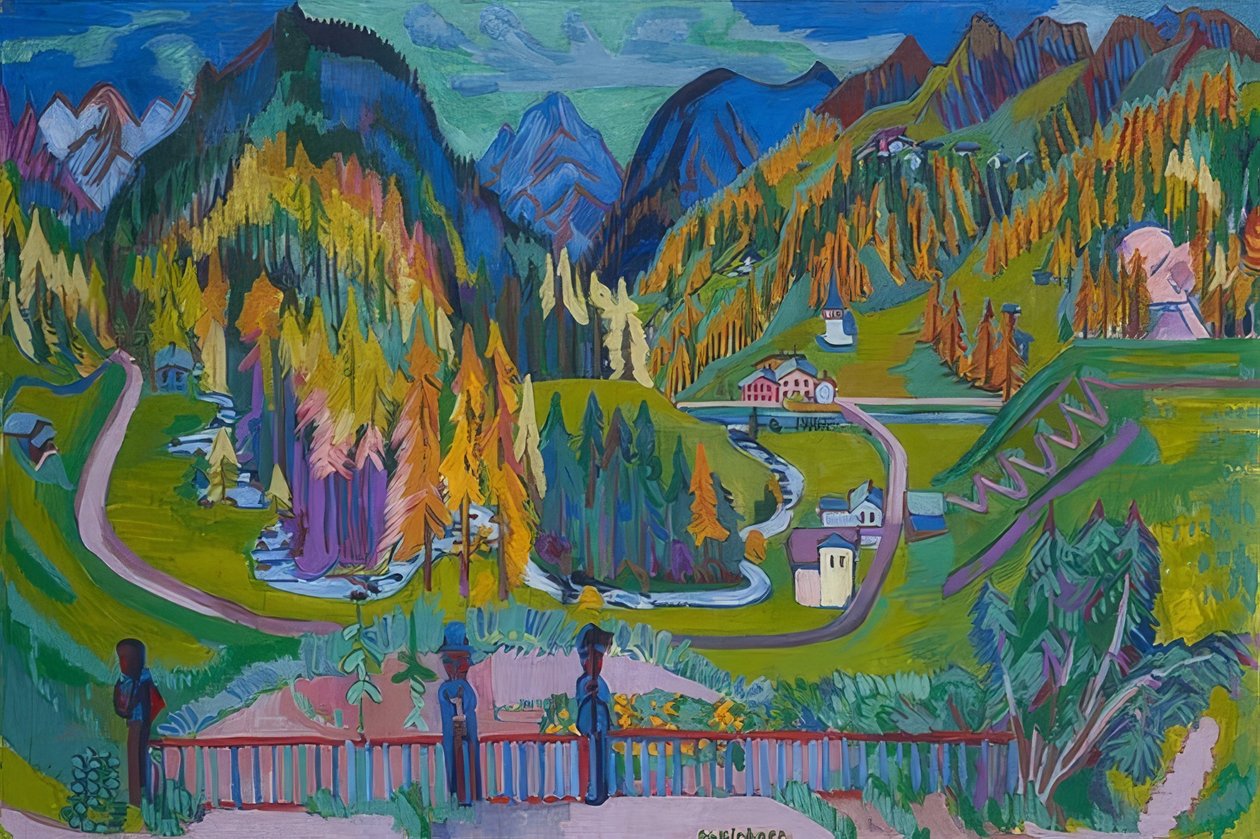 Sertigdalen på hösten. 1925-26 av Ernst Ludwig Kirchner