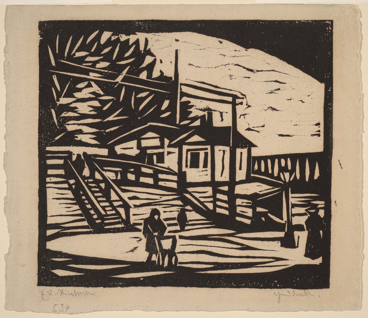 Skjul vid Elbes strand av Ernst Ludwig Kirchner
