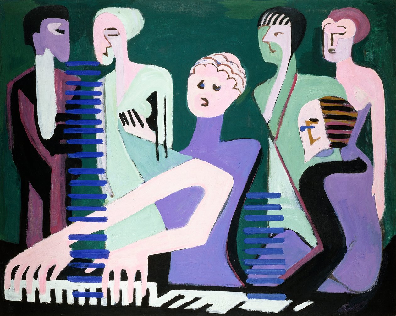 Sångare på piano (pianist) av Ernst Ludwig Kirchner