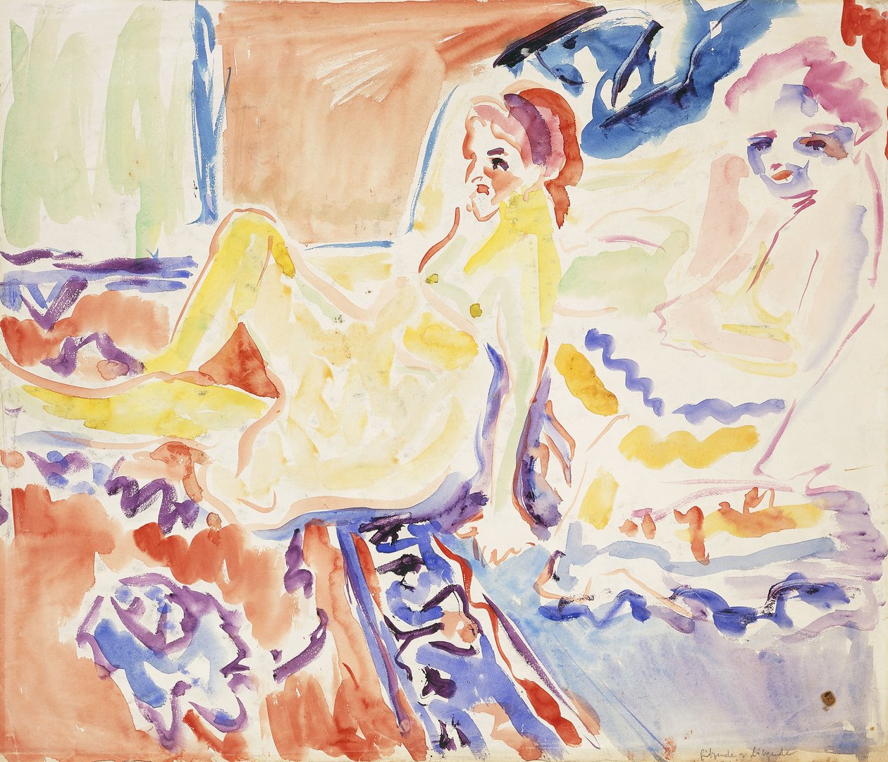 Sitter och ligger av Ernst Ludwig Kirchner
