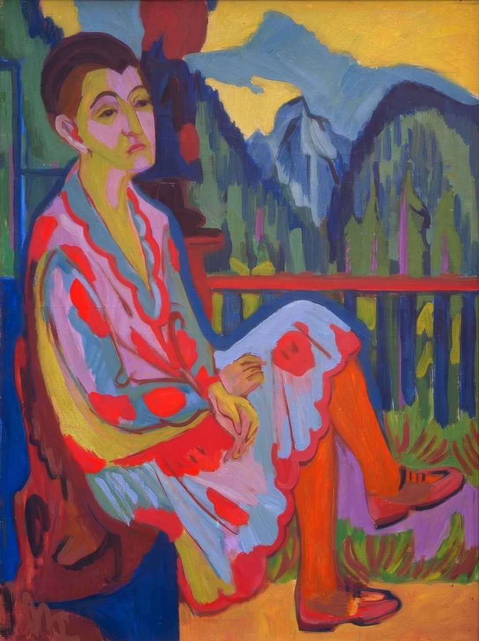 Sittande dam (Erna Kirchner) av Ernst Ludwig Kirchner