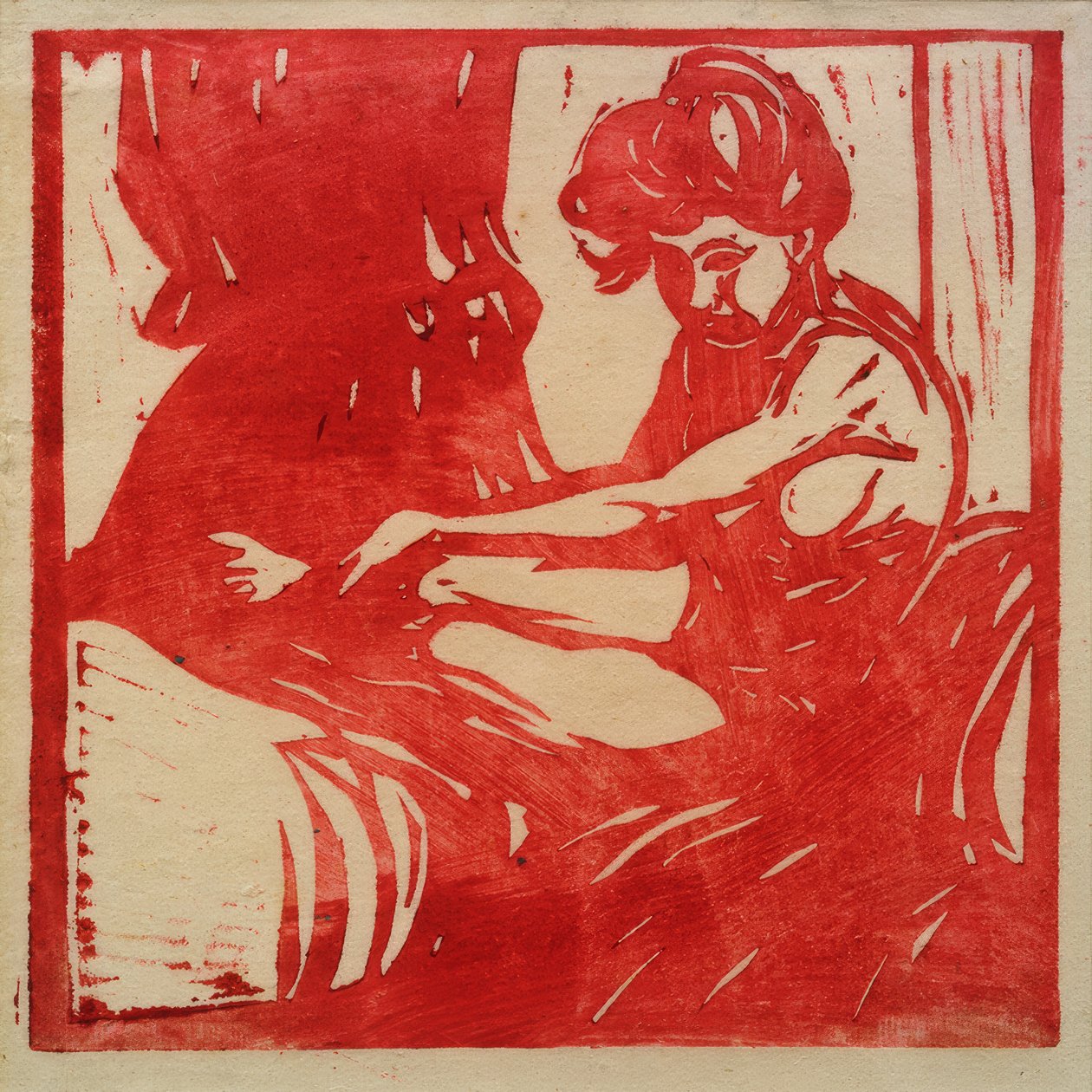 Sitter naken tjej av Ernst Ludwig Kirchner