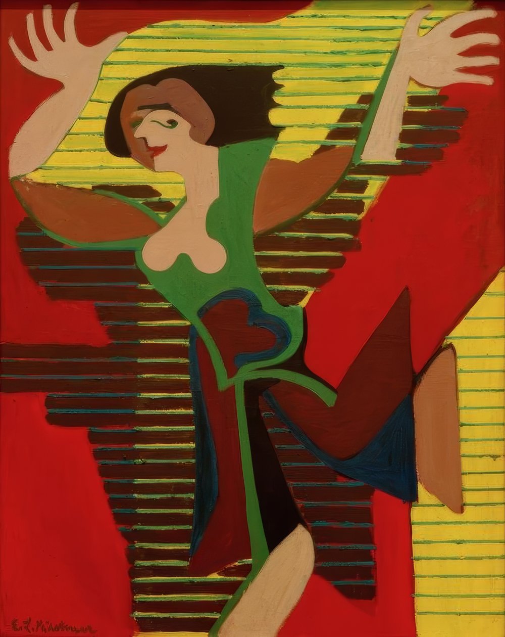 Hoppande dansare. Gret Palucca av Ernst Ludwig Kirchner