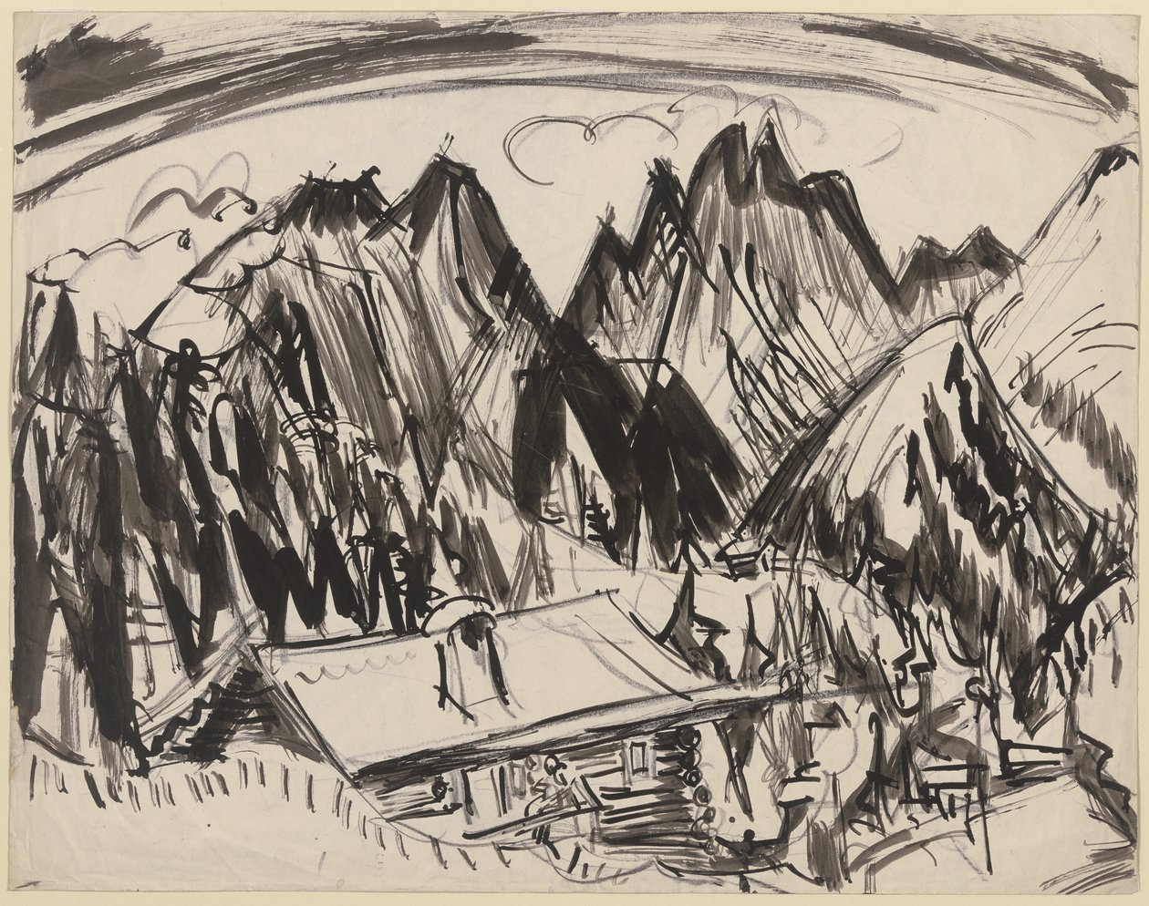 Stabil alpe av Ernst Ludwig Kirchner
