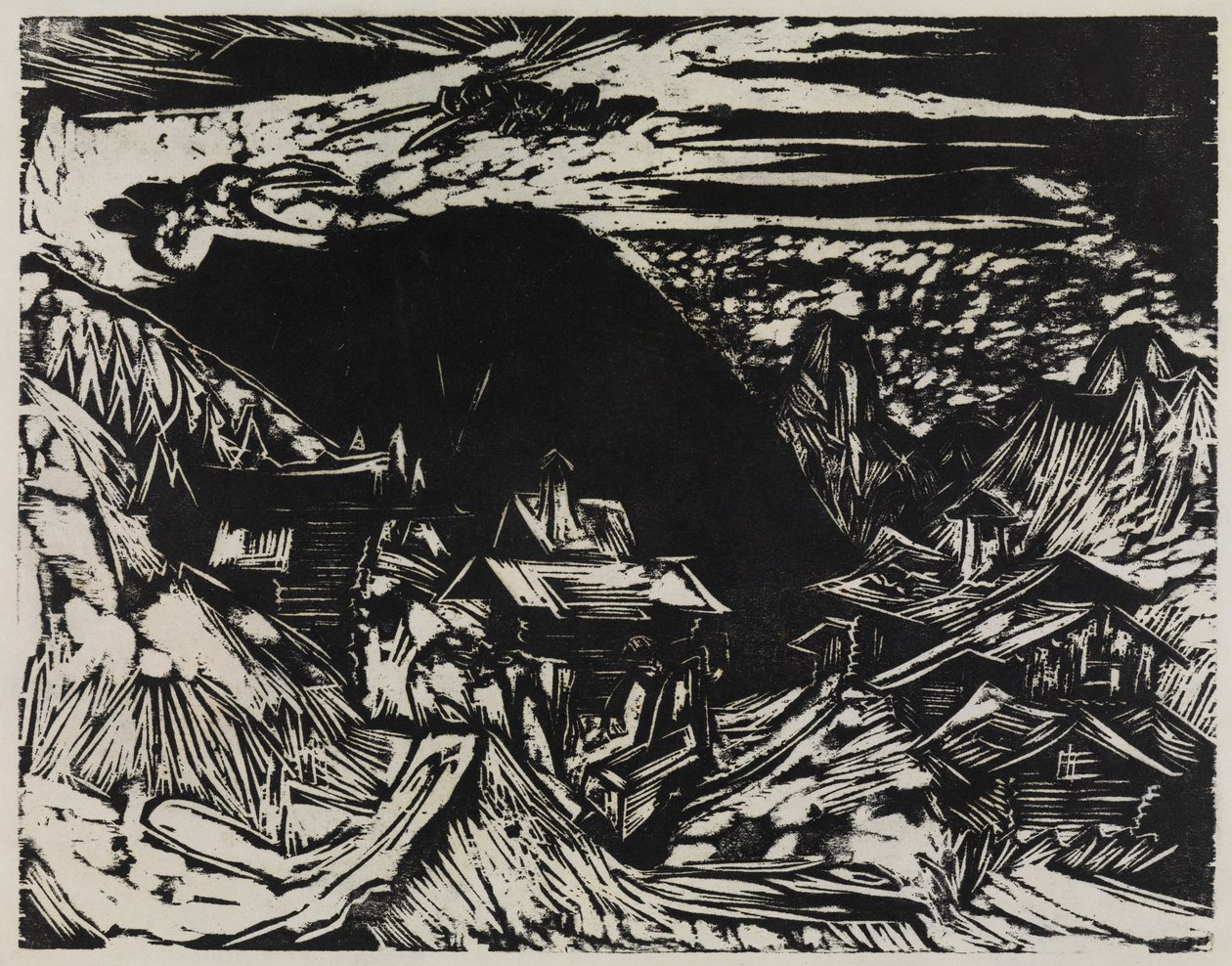 Stafelalp med Altein och Tinzenhorn av Ernst Ludwig Kirchner