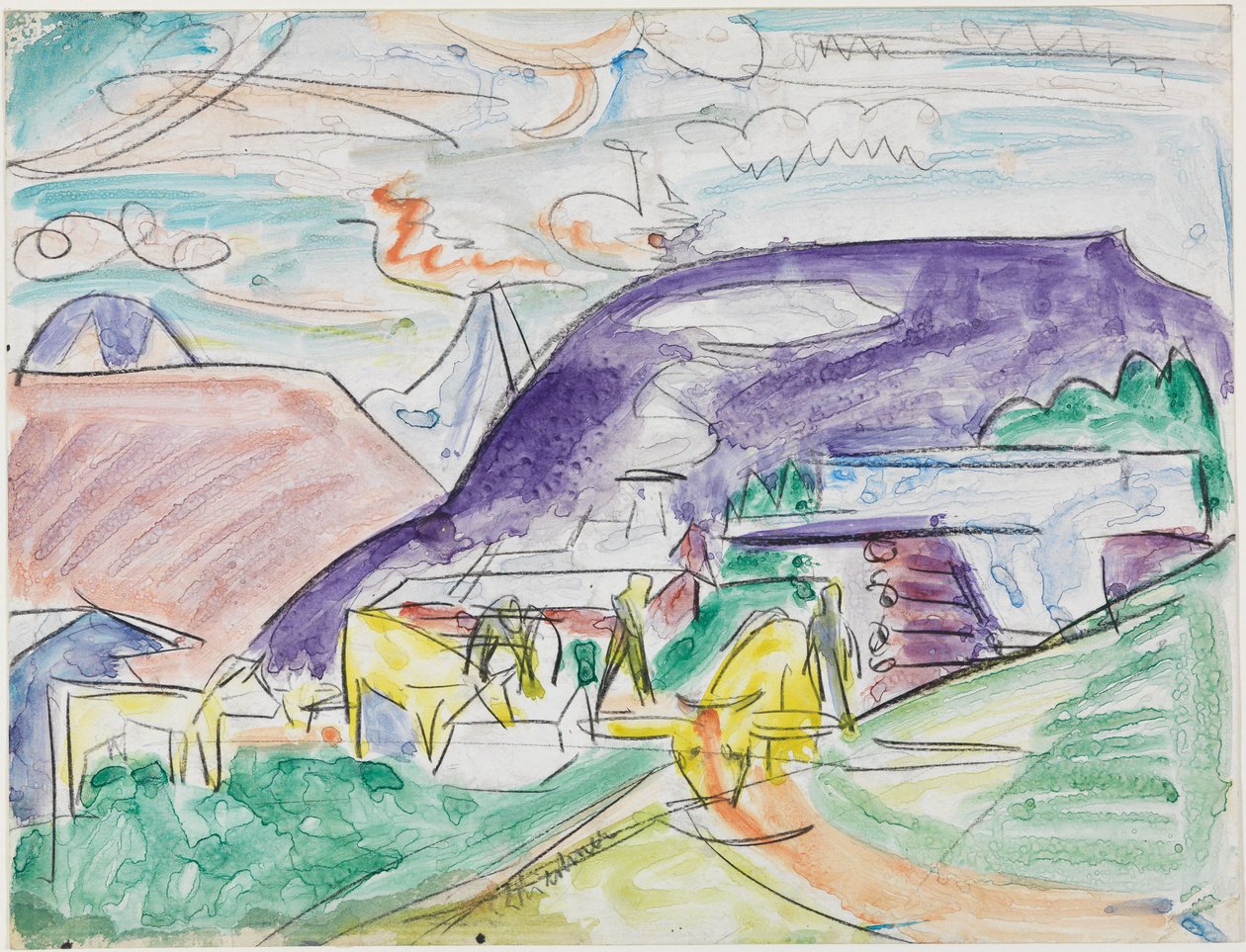 Stafelalp med kor av Ernst Ludwig Kirchner