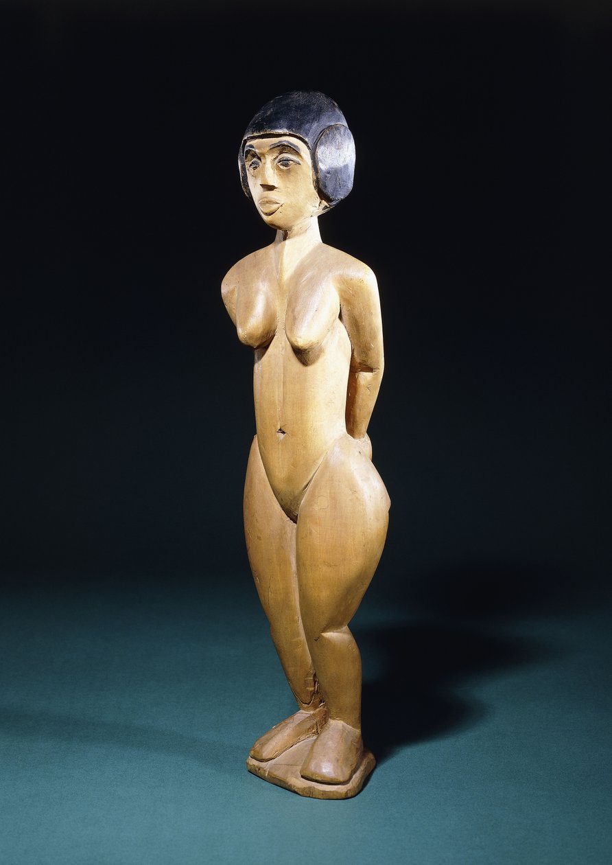 stående tjejer; Stående flicka, ca 1914-1915 av Ernst Ludwig Kirchner