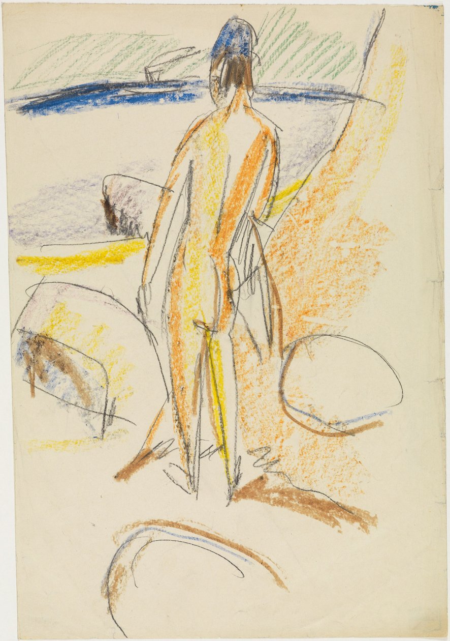 Stående ryggakt ”Vid stenarna” (Fehmarn) av Ernst Ludwig Kirchner