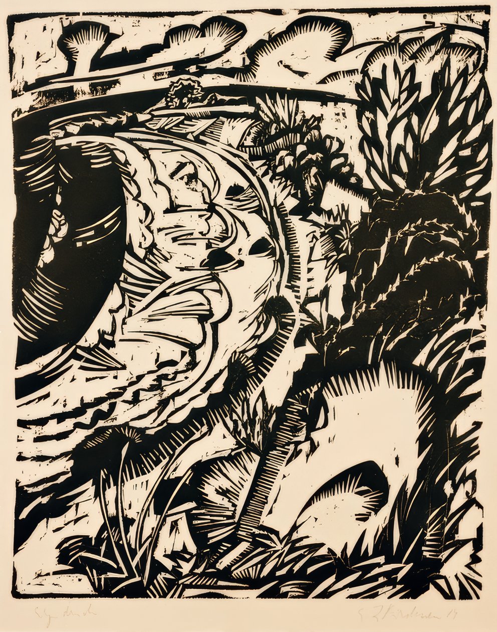 Brant kust med en rund vik av Ernst Ludwig Kirchner