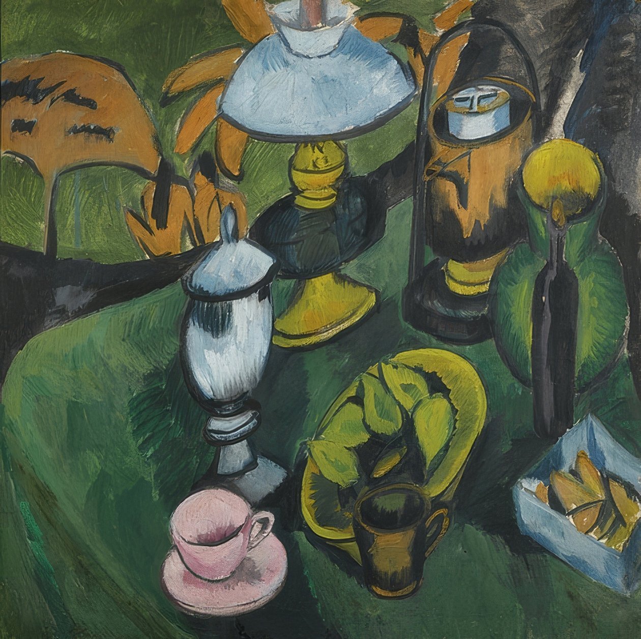 Stilleben med en lampa. Omkring 1911 av Ernst Ludwig Kirchner