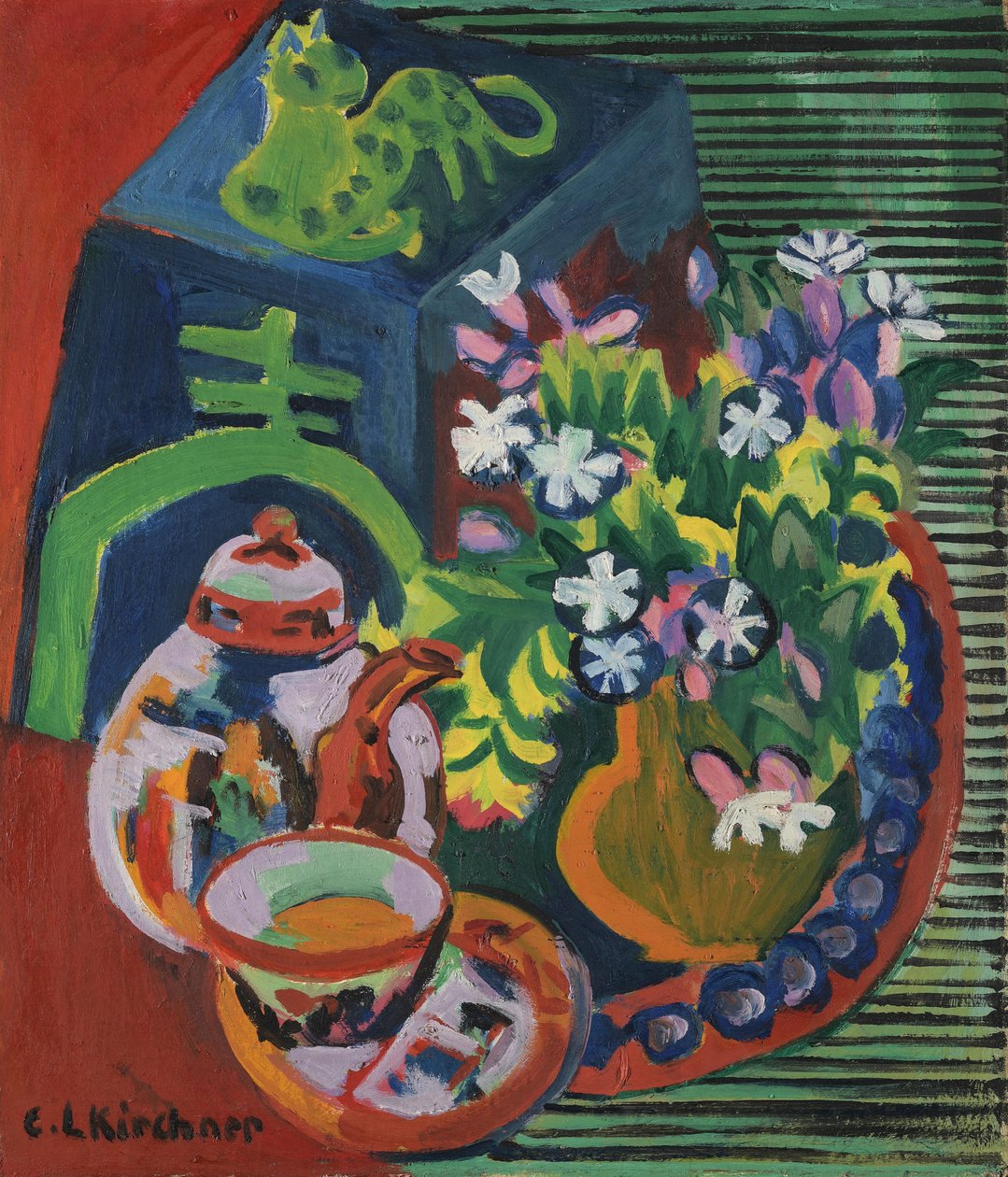 Stilleben med kinesiskt porslin av Ernst Ludwig Kirchner