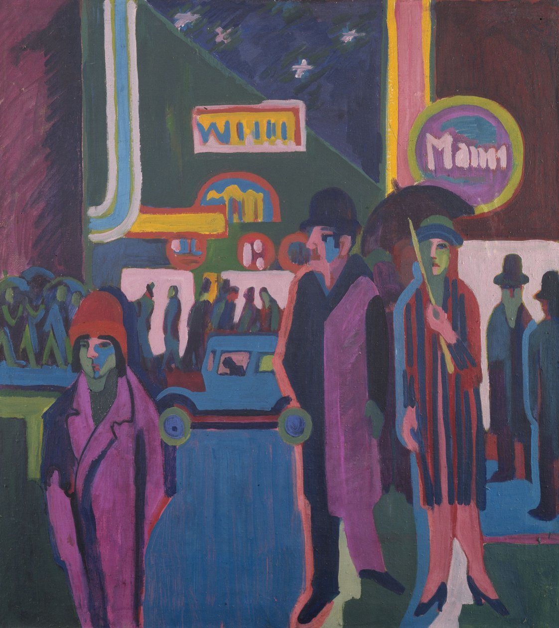 Gatuscen på natten av Ernst Ludwig Kirchner